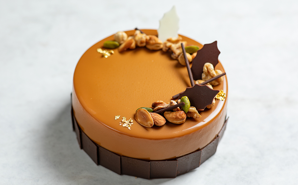 キャラメルナッツのムースケーキ